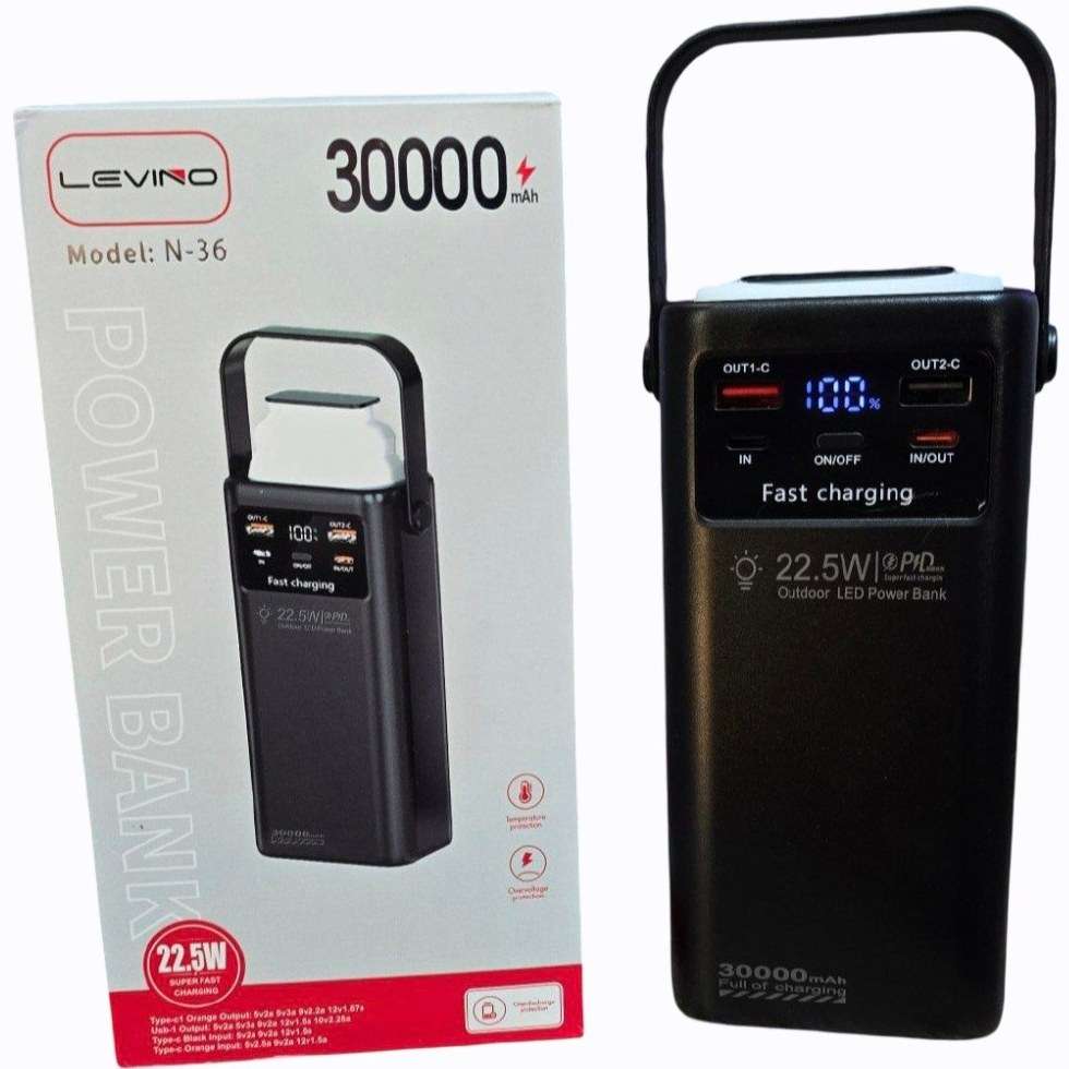پاور بانک لوینو مدل N-36 ظرفیت 30000 میلیآمپر(اصلی)